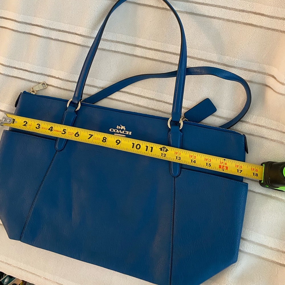 Coach Blue Leather Women's Shoulder Bag Tote - Picture 12 of 12